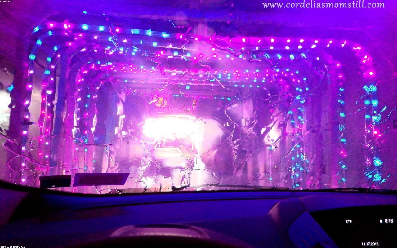 Inside a car wash tunnel